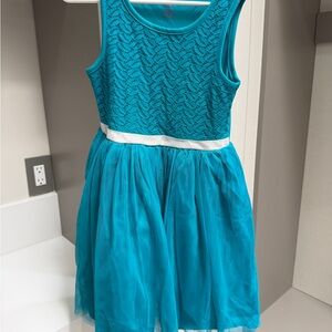 Nannette Turquoise Lace Kids Dress